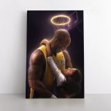 Gianna and Kobe Bryant Photo Print Canvas Basketball Player Last Game Mamba Mentality Home Decor - Image 3