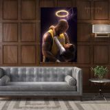 Gianna and Kobe Bryant Photo Print Canvas Basketball Player Last Game Mamba Mentality Home Decor - Image 5