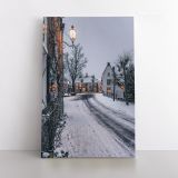 Merry Christmas Winter Snow Print Painting Framed Canvas - Image 2