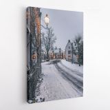 Merry Christmas Winter Snow Print Painting Framed Canvas - Image 4