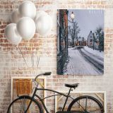Merry Christmas Winter Snow Print Painting Framed Canvas - Image 5