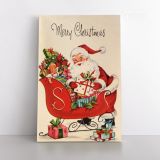 Merry Christmas Greeting Gift Print Painting Framed Canvas - Image 2