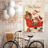 Merry Christmas Greeting Gift Print Painting Framed Canvas - Image 5