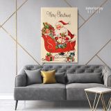 Merry Christmas Greeting Gift Print Painting Framed Canvas - Image 7