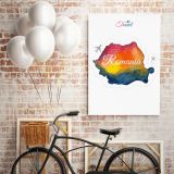 Romania Water Color Wall Map with Different sizes Romania Map Canvas Wall Art - Image 5