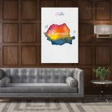 Romania Water Color Wall Map with Different sizes Romania Map Canvas Wall Art - Image 6