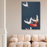 Cranes in Flight - Japanese-Inspired Bird Composition canvas wall art - Image 2