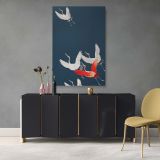 Cranes in Flight - Japanese-Inspired Bird Composition canvas wall art - Image 4