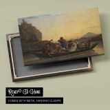 Crossing the Elbe at Aussig by Adrian Ludwig Richter - canvas rear frame and hanging hardware