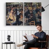 Crowded Cafe Concert - two-panel canvas displayed in a reading room