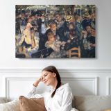 Crowded Cafe Concert - single-panel canvas displayed above a sofa