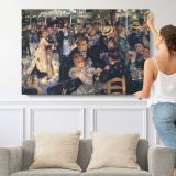 Crowded Cafe Concert - single-panel canvas shown with a person for scale