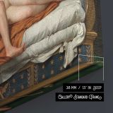 Cupid and Psyche, Painting by Jacques-louis David - canvas surface and wrapped edge detail