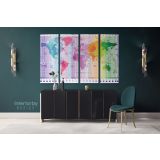 Worldwide Map of Local Time Zones Colored Political Canvas Wall Art - Image 4
