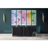 Worldwide Map of Local Time Zones Colored Political Canvas Wall Art - Image 5