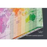 Worldwide Map of Local Time Zones Colored Political Canvas Wall Art - Image 6