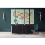 Political Map of USA America Giant World Map US States Atlas Geography Political Canvas Wall Art - Image 5