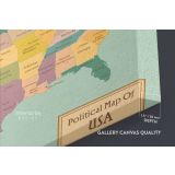 Political Map of USA America Giant World Map US States Atlas Geography Political Canvas Wall Art - Image 6