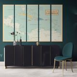 Official Political Map of Caribbean Canvas Giant World Map Atlas Geography Print Map Canvas Wall Art - Image 4