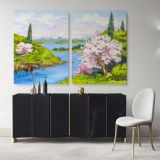Landscape Canvas Watercolour Canvas Wall Art - Image 2