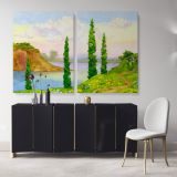 Landscape Canvas Watercolour Canvas Wall Art - Image 2