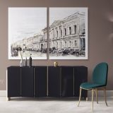 Modern Art Watercolour City Canvas Wall Art - Image 2