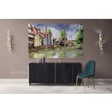 Landscape Modern Art Watercolour City Canvas Wall Art - Image 3