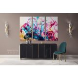 Modern Art Landscape Acrylic Colors And Ink In Water Canvas Wall Art - Image 3