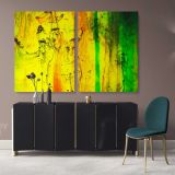 Modern Art Landscape Acrylic Bright Colors And Ink In Water Canvas Wall Art - Image 2