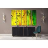 Modern Art Landscape Acrylic Bright Colors And Ink In Water Canvas Wall Art - Image 5
