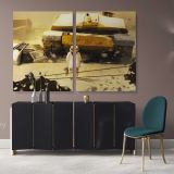 Modern Art Miltary Tanker Canvas Wall Art - Image 2