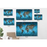 World Map Canvas Print, Large World Map Canvas, Kids Nursery ,Home Decoration, Office Wall Hangings