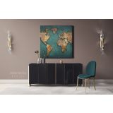 Modern Green with Gold Wall Art Map Large Canvas Nursery Kids Playroom Map Art - Image 8
