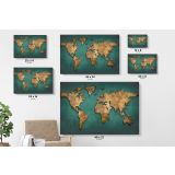 Modern Green with Gold Wall Art Map Large Canvas Nursery Kids Playroom Map Art - Image 6