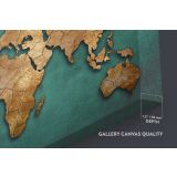 Modern Green with Gold Wall Art Map Large Canvas Nursery Kids Playroom Map Art - Image 7