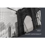 New York City Brooklyn Bridge Skyline Black & White Canvas Wall Art - Image 6
