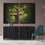 Life Of Tress Canvas Set Fantasy Canvas Wall Art - Image 2