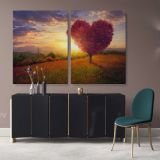 Red Heart Nature Canvas Wrap Abstract Photography Canvas Wall Art - Image 2