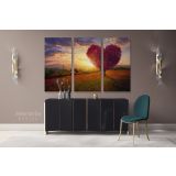 Red Heart Nature Canvas Wrap Abstract Photography Canvas Wall Art - Image 3