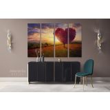 Red Heart Nature Canvas Wrap Abstract Photography Canvas Wall Art - Image 4