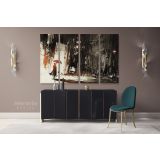 Girl Walking Rainy Night Rain Canvas Wall Art - Image 4