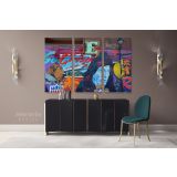 Contemporary Abstract Street Digital Art Framed Premium Gallery Wrap Grafitti style Canvas Wall Art - Image 3