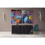 Contemporary Abstract Street Digital Art Framed Premium Gallery Wrap Grafitti style Canvas Wall Art - Image 4