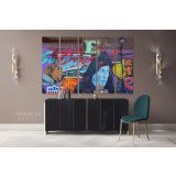 Contemporary Abstract Street Digital Art Framed Premium Gallery Wrap Grafitti style Canvas Wall Art - Image 5