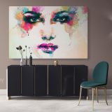 Abstract Original Watercolour Painting Purple Painting of a Girl Canvas Wall Art