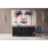 Abstract Original Watercolour Painting Purple Painting of a Girl Canvas Wall Art - Image 5