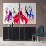 Women Fashion Abstract Original Watercolour Canvas Wall Art - Image 2