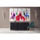 Women Fashion Abstract Original Watercolour Canvas Wall Art - Image 5