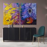 Beautiful Parrot Bird Original Pastel wall art Modern Print Abstract Canvas Wall Art - Image 2