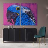 Colourful Bird Parrot Original Pastel wall art Modern Print Abstract Canvas Wall Art - Image 2